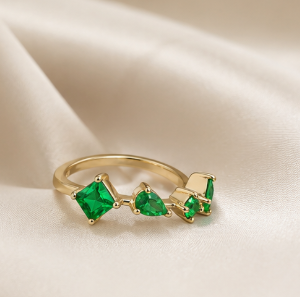 Emerald Harmony Gold Ring