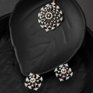 Celestial Bloom Diamond Pendant & Earrings Set